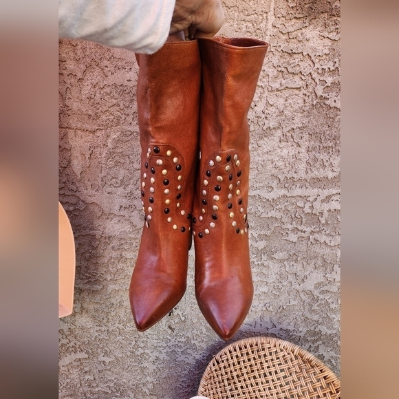 Free People Studded Leather Western Boot - Picture 3 of 7